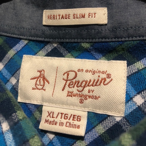 Penguin lightweight flannel. Size XL slim fit - Picture 3 of 4